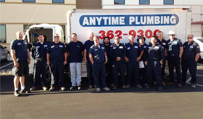 Anytime Plumbing, Inc team and truck
